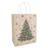 Geschenktasche mit Tannenbaum-Motiv, 33 x 25 x 12 cm...