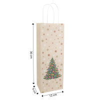 Weihnachtliche Flaschentasche in Tannenbaumform aus FSC-Mix Holz, Maße 36 x 12 x 9 cm
