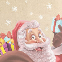 Weihnachtliche Geschenktasche Santa mit den Maßen 33 x 25 x 12 cm und FSC-Mix-Zertifizierung