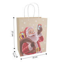 Weihnachtliche Geschenktasche Santa mit den Maßen 33 x 25 x 12 cm und FSC-Mix-Zertifizierung