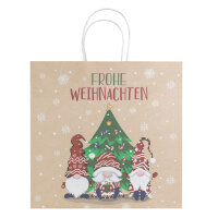 Geschenktasche mit Wichtel-Motiv, 28 x 28 x 15 cm, FSC-Mix zertifiziert
