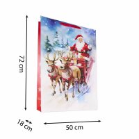 Festliche Geschenktasche mit Santa auf einem Schlitten,...