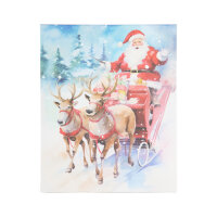 Geschenkbox Santa auf Schlitten in den Maßen 36,2 x 29,5 x 11 cm aus FSC-Mix Holz