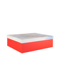 Geschenkbox Santa auf Schlitten in den Maßen 36,2 x 29,5 x 11 cm aus FSC-Mix Holz