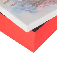 Geschenkbox Santa auf Schlitten in den Maßen 36,2 x 29,5 x 11 cm aus FSC-Mix Holz