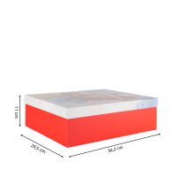Geschenkbox Santa auf Schlitten in den Maßen 36,2 x 29,5 x 11 cm aus FSC-Mix Holz