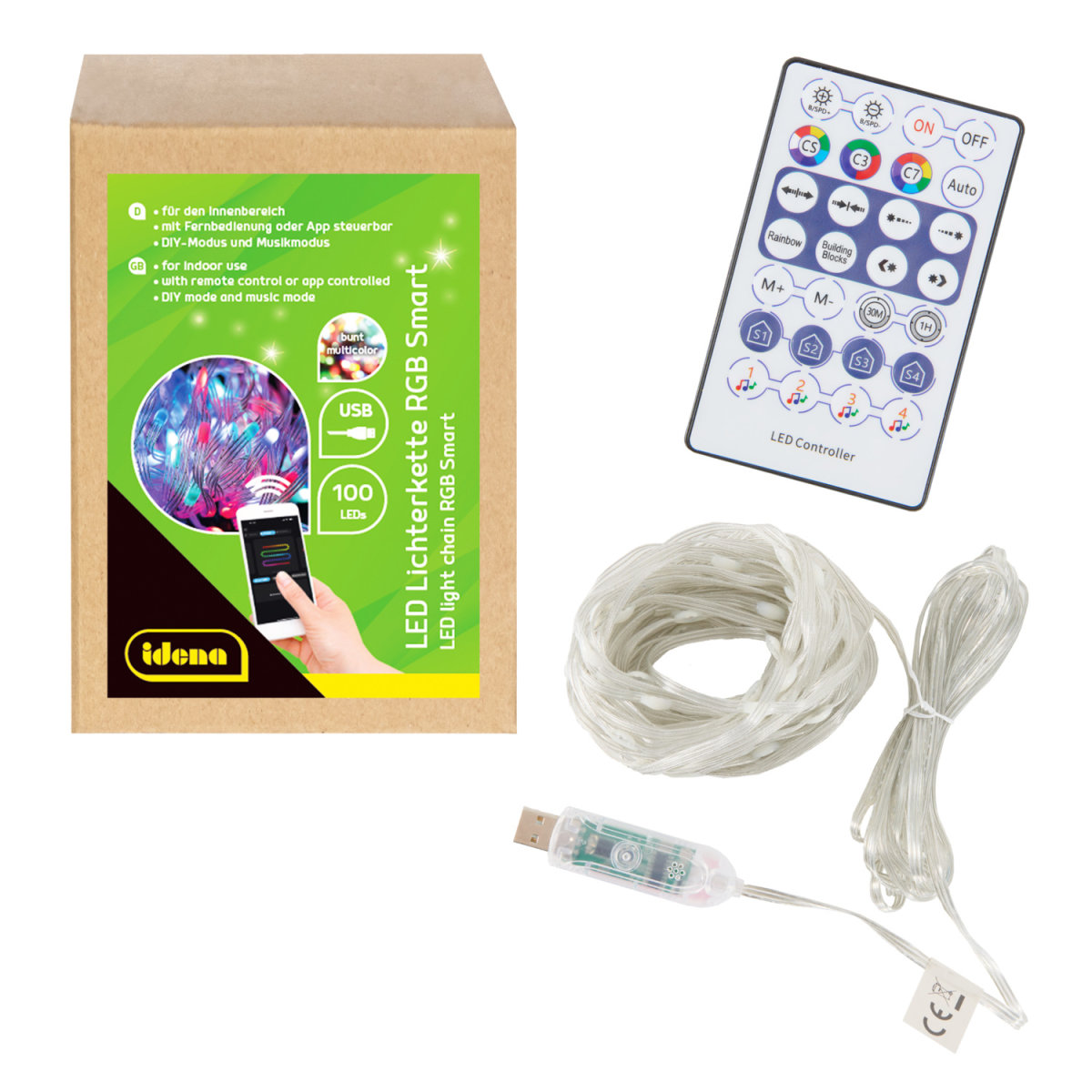 Idena Smart LED-Lichterkette USB Bluetooth 12,9 m online kaufen » Zum
