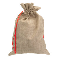 Weihnachtsgeschenksack mit Tannenbaum- und Kaminmotiv in den Maßen 15 x 22 cm für festliche Geschenkverpackung