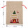 Weihnachtsgeschenksack mit Tannenbaum- und Kaminmotiv in den Maßen 15 x 22 cm für festliche Geschenkverpackung