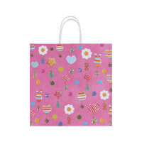 Rosa Geschenktasche für Kinder mit Maßen 28 x 28 x 15 cm aus FSC-Mix Papier