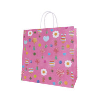 Rosa Geschenktasche für Kinder mit Maßen 28 x 28 x 15 cm aus FSC-Mix Papier