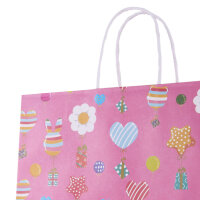 Rosa Geschenktasche für Kinder mit Maßen 28 x 28 x 15 cm aus FSC-Mix Papier