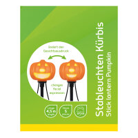 Fünf LED-Stableuchten mit Halloween-Kürbis-Motiven für stimmungsvolle Beleuchtung im Herbst