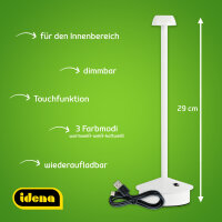 Moderne Tischleuchte mit LED-Beleuchtung, Touch-Funktion und 3 verschiedenen Helligkeitsmodi