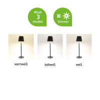 Tischleuchte LED "Touch" - schwarz, 38 cm, für Innen & Außen