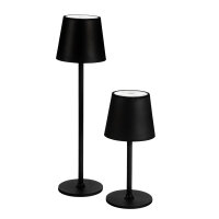 Moderne LED-Tischleuchte in Schwarz mit Touch-Funktion und einer Höhe von 38 cm für den Innen- und Außenbereich