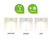 Tischleuchte LED "Touch" - weiß, 38 cm, für Innen & Außen