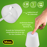 Tischleuchte LED "Touch" - weiß, 38 cm, für Innen & Außen