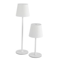 Moderne LED-Tischleuchte in Weiß mit Touch-Funktion, 38 cm hoch für den Innen- und Außenbereich geeignet