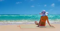 Orange Strandmatte mit den Maßen 60x180 cm, perfekt...