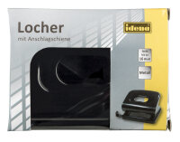 Idena Locher Metall bis 16 Blatt schwarzgrau 2fach sortiert