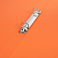 Orangefarbenes Ringbuch aus Eco-Karton mit 25 cm Rückenbreite und FSC-Mix Zertifizierung