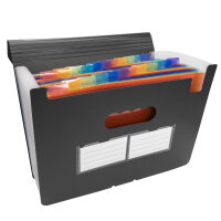 Idena Dokumentenmappe - DIN A4, 24 Fächer, schwarz