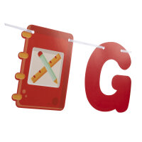 Bunte Girlande Alles Gute zum Schulanfang mit einer Länge von 4 Metern aus FSC-Mix-Papier