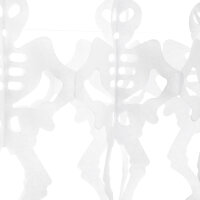 Halloween-Girlande mit skelettierten Motiven in Schwarz und Weiß, 3 Meter lang, aus FSC-Mix Material