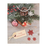 Geschenktasche Weihnachten - classic, mehrfarbig, 11 x 16 x 6 cm, matt, 5fach sortiert
