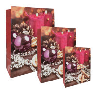 Geschenktasche Weihnachten - classic, mehrfarbig, 11 x 16 x 6 cm, matt, 5fach sortiert