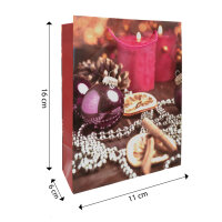 Geschenktasche Weihnachten - classic, mehrfarbig, 11 x 16 x 6 cm, matt, 5fach sortiert