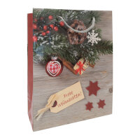 Geschenktasche Weihnachten - classic, mehrfarbig, 11 x 16 x 6 cm, matt, 5fach sortiert