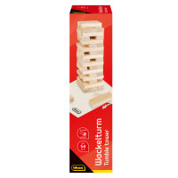 Wackelturm aus FSC-zertifiziertem Holz, 26 x 8 x 8 cm, für spannenden Spielspaß