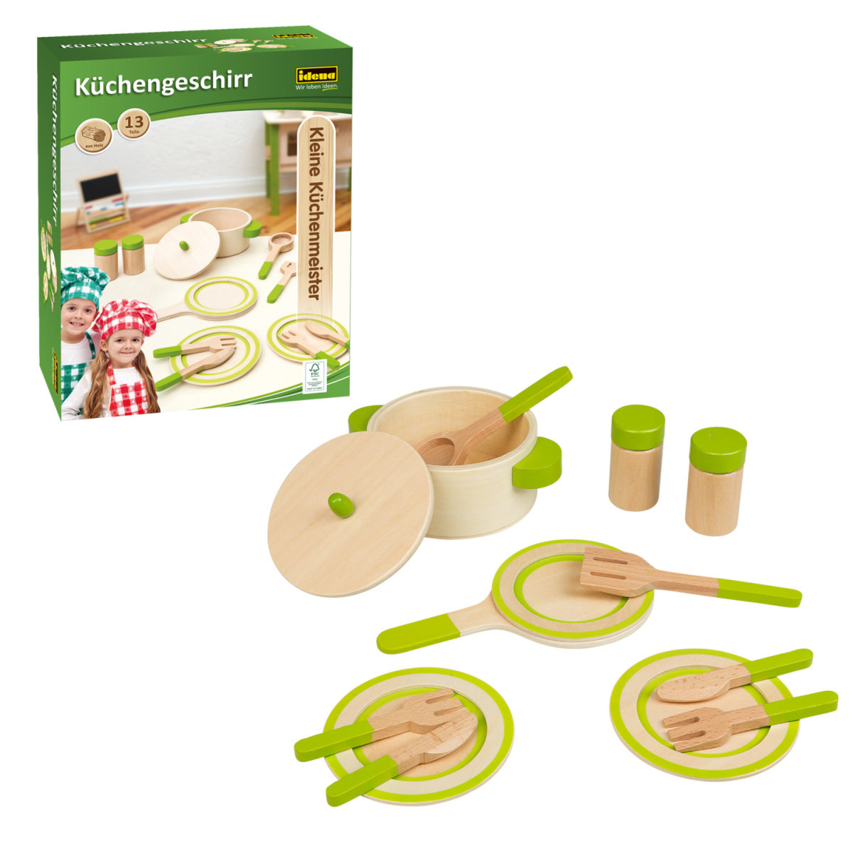 PlayGo 3720 – 19-teiliges Küchengeschirr-Set Mit Töpfen, Pfanne, Kannen & Besteck – Für Kleine Köche Ab 3