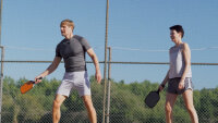 Pickleball-Set - Netz, 2 Schläger und 2 Bälle