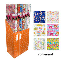Idena Geschenkpapier Kinder mehrfarbig 70x200cm 6fach...