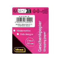 Idena Geschenkpapier Kinder mehrfarbig 70x200cm 6fach sortiert Rolle