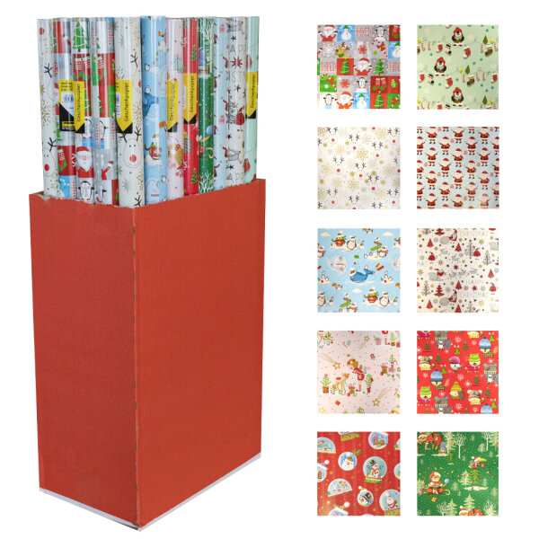 Geschenkpapier Rolle - Weihnachten, Kindermotive, 70 x 200 cm, Sortiert