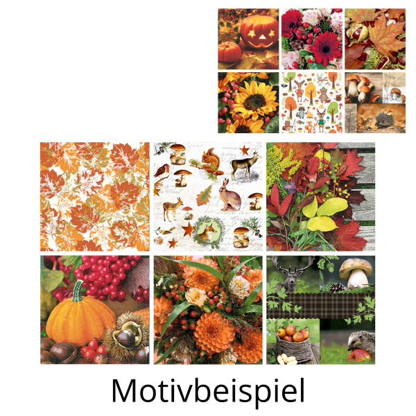 Idena Serviette Herbstmotive 33x33cm sortiert