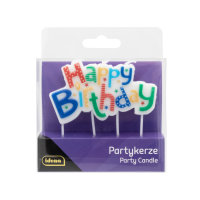 Partykerze - "Happy Birthday", blau/grün