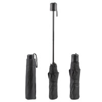 Kompakter Taschenregenschirm in Schwarz mit einem Durchmesser von 100 cm und automatischem Öffnungsmechanismus