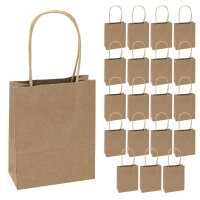 20 braune Papiertüten aus FSC-recyceltem Papier mit den Maßen 12 x 15 x 5 cm für nachhaltiges Verpacken