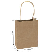 20 braune Papiertüten aus FSC-recyceltem Papier mit den Maßen 12 x 15 x 5 cm für nachhaltiges Verpacken