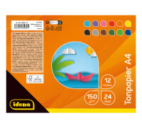 Tonpapier DIN A4 in 24 verschiedenen Farben mit einem Gewicht von 150 g/m² und FSC-Mix-Zertifizierung