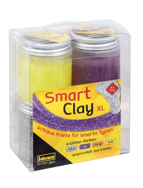 Smart Clay XL, 4 x 70 g, 4 Glitter-Farben