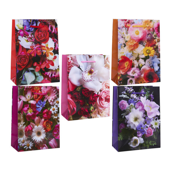 Geschenktasche "classic Blumen" - sortierte Motive, 16 x 11,5 x 6 cm