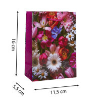 Geschenktasche "classic Blumen" - sortierte Motive, 16 x 11,5 x 6 cm