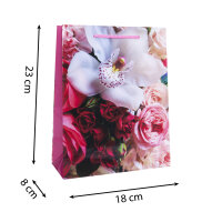 Geschenktasche "classic Blumen" - sortierte Motive, 23 x 18 x 8 cm