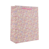 Geschenktasche mit Blumenmuster in Pink, Maße 23 x...
